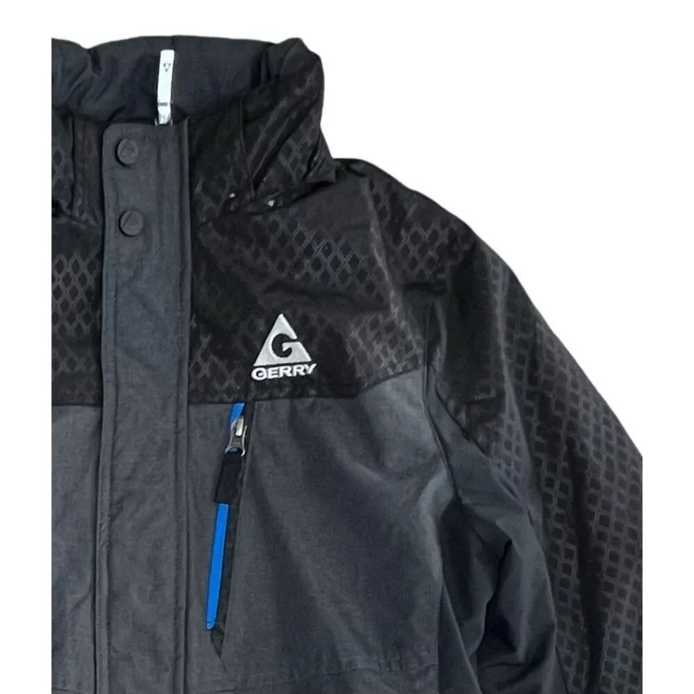 GERRY Black Zip Front Reflective All Weather Winter Coat MEDIUM Water‎ Resistant